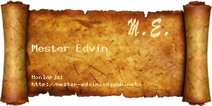Mester Edvin névjegykártya